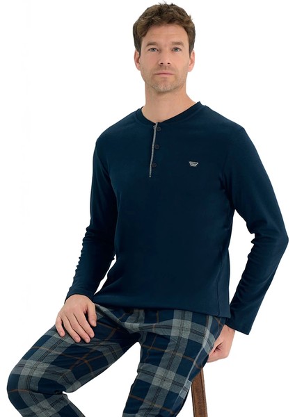 Over Sleep 2231 Erkek Kışlık Interlok Pijama Takım