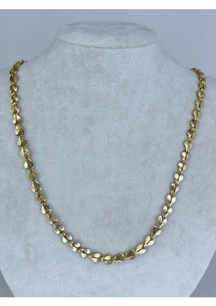 14 K Renginde Çift Sıra Yaprak Şekilli Gold Kolye fiyatları