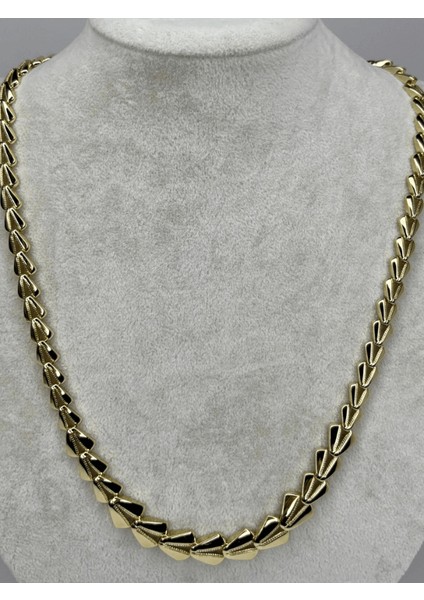 14 K Renginde Küçükten Büyüğe V Şekilli Gold Kolye 50 cm fiyatları
