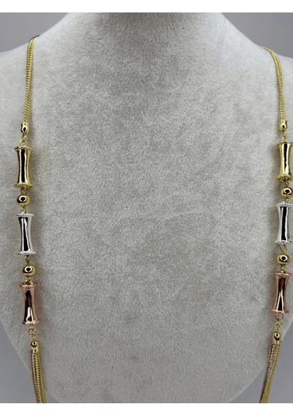 Üç Renkli Zincir ve Kemikli Şekillerden Oluşan Kolye fiyatları