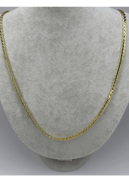 Ince Örme Burgu Model Gold Kolye