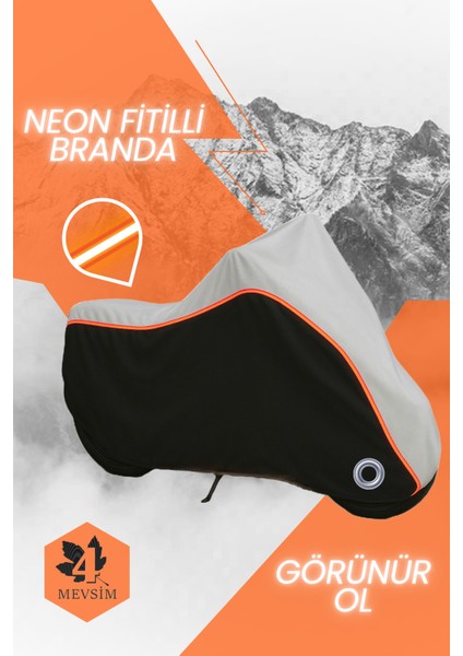 Turuncu Fitilli Musatti Rajon 50X Motosiklet Brandası-Gri-Siyah-(4mevsim)