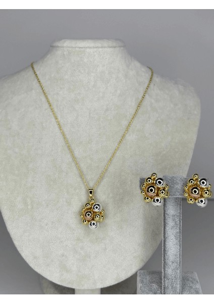 Üç Renkli Topçuk Şekilli Gold Set fiyatları
