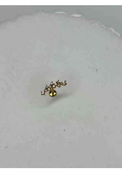 Taşlı Yaprak Detaylı Gold Piercing fiyatları