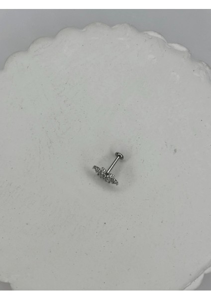 Kar Tanesi Şeklinde Taşlı Silver Piercing fiyatları