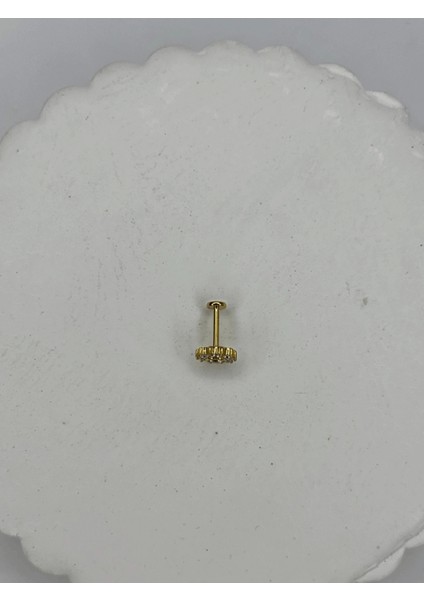 Güneş Şekilli ve Taşlı Gold Piercing modelleri