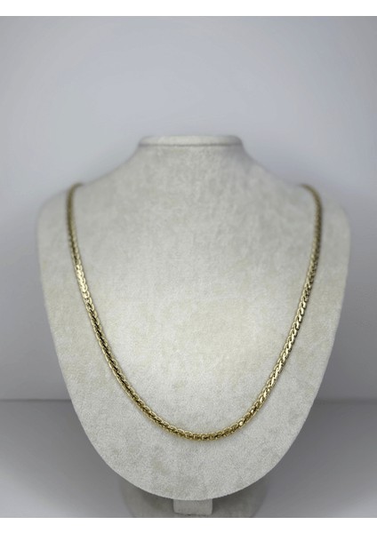 14K Renginde Ince Örme Model Gold Kolye