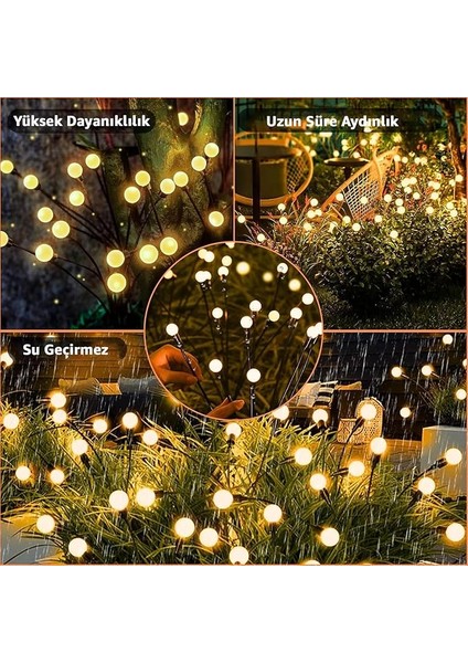 2'li Paket 6'lı Ateş Böceği Bahçe Aydınlatması Solar Güneş Enerjisi Bahçe Aydınlatması Güneş Enerjili Aydınlatma Gün Işığı Aydınlatma LED Işık Su Geçirmez Işık fırsatları