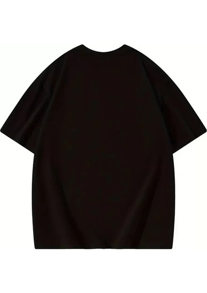 Thousand Ön Arka Baskılı Oversize Bisiklet Yaka T-Shirt - Siyah modelleri