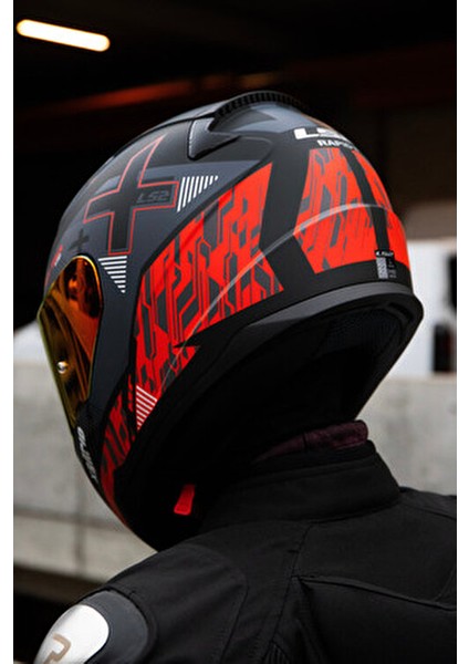 Rapid 2 Xtreet Mat Siyah-Kırmızı Kask Mikrometrik Bağlantı Kayışı ile 1300 Gr Polikarbonat