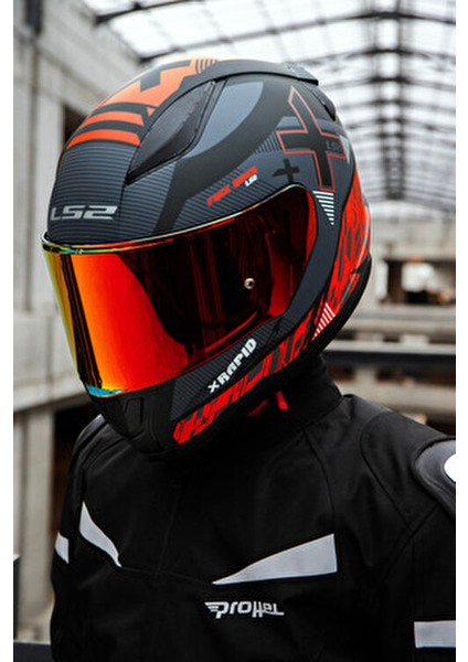 Rapid 2 Xtreet Mat Siyah-Kırmızı Kask Mikrometrik Bağlantı Kayışı ile 1300 Gr Polikarbonat