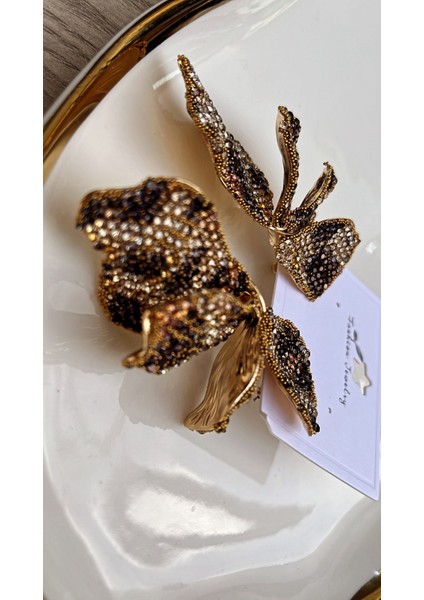 Sarı Işıltılı Yaprak Küpe fiyatları