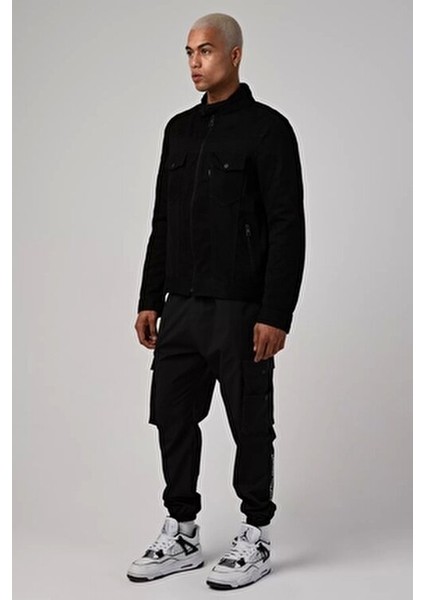 Siyah Denim Mont CE Onaylı Koruma ile Güçlendirilmiş Kumaş Small Boy