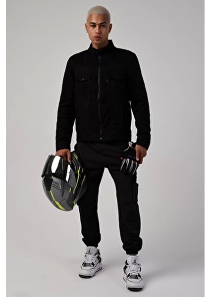 Siyah Denim Mont CE Onaylı Koruma ile Güçlendirilmiş Kumaş Small Boy indirimleri