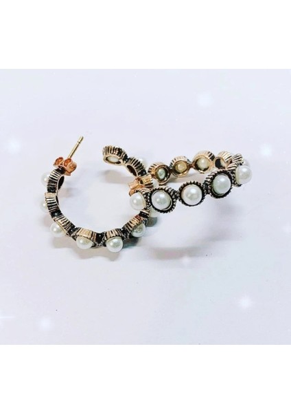 Incili Antik Halka Küpe