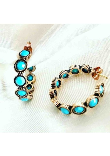 Turkuaz Antik Halka Küpe modelleri