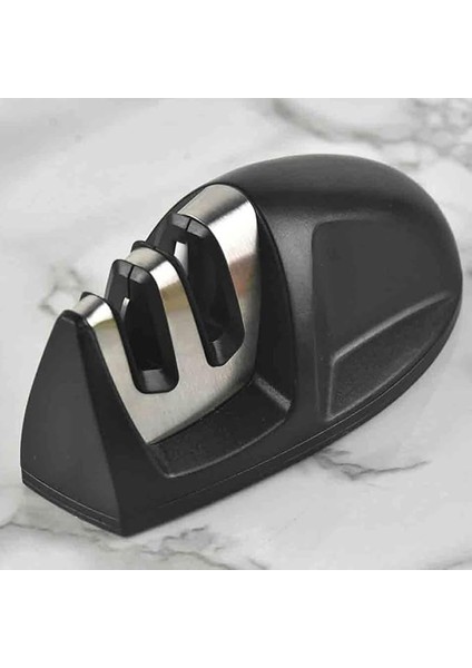 Aşamalı Seramik Bıçak Bileyici, Manuel Mutfak Bıçağı Keskinleştirici, Siyah