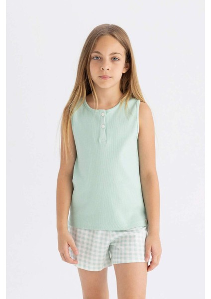 Kız Çocuk Kolsuz Şortlu Pijama Takımı C8498A824SM fiyatları