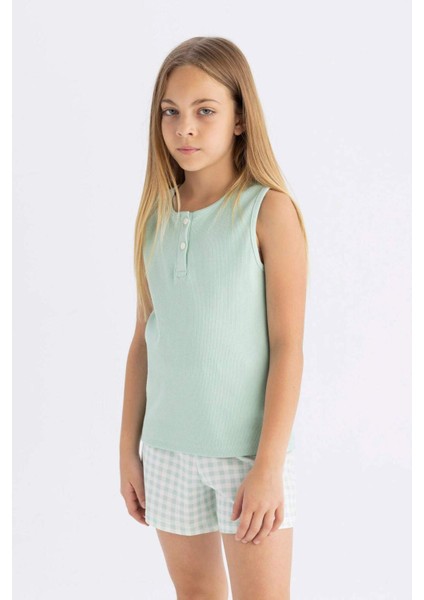 Kız Çocuk Kolsuz Şortlu Pijama Takımı C8498A824SM modelleri