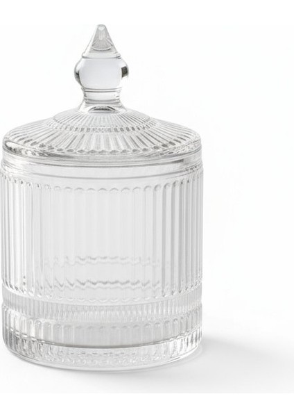 3'lü Line Çizgi Desen Kapaklı Cam Baharatlık Kavanoz Takımı 3 x 325 Ml.