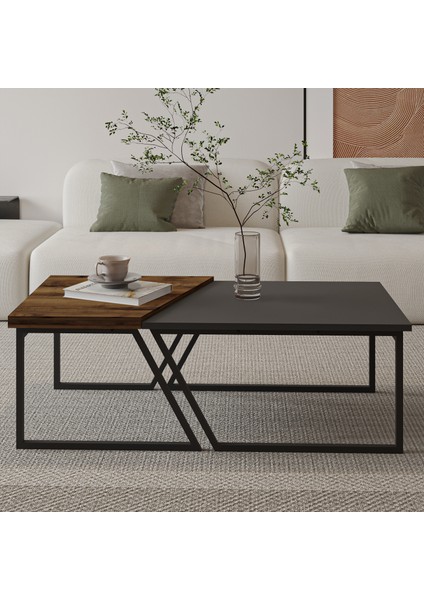 Verona Ikili Orta Sehpa – Modern Tasarım Metal Ayaklı Sehpa Seti fiyatları