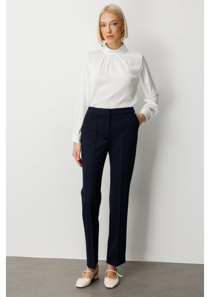 Kadın Düşük Bel Boru Paça Pantolon 5143 Lacivert fiyatları