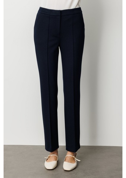 Kadın Düşük Bel Boru Paça Pantolon 5143 Lacivert modelleri