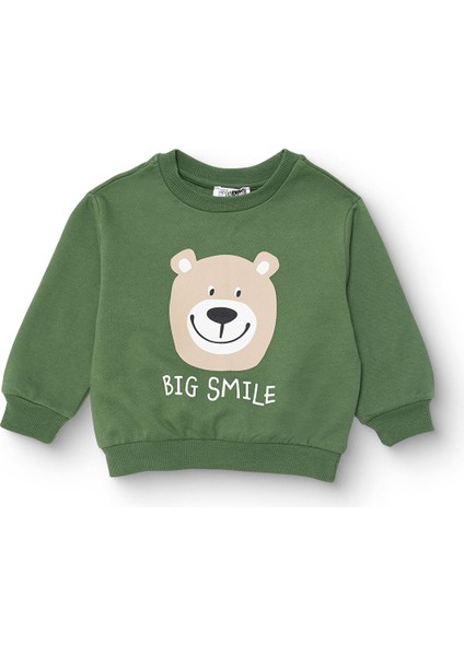 Erkek Bebek Sweatshirt Şardonlu Iki Iplik Bisiklet Yaka Uzun Kol