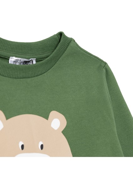 Erkek Bebek Sweatshirt Şardonlu Iki Iplik Bisiklet Yaka Uzun Kol modelleri