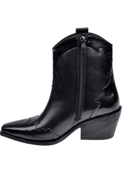 Kısa Western Kadın Topuklu Bot SMS-58151 Siyah modelleri