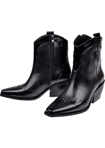 Kısa Western Kadın Topuklu Bot SMS-58151 Siyah fırsatları