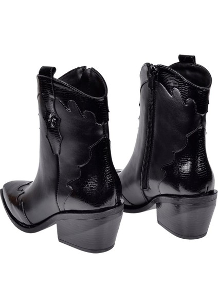 Kısa Western Kadın Topuklu Bot SMS-58151 Siyah indirimleri