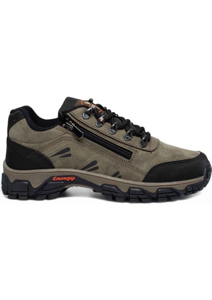 3007-26 Deri Büyük Numara Bağcıklı Outdoor Erkek Ayakkabı Vizon Siyah 45-47 fiyatları