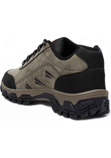 3007-26 Deri Büyük Numara Bağcıklı Outdoor Erkek Ayakkabı Vizon Siyah 45-47 modelleri