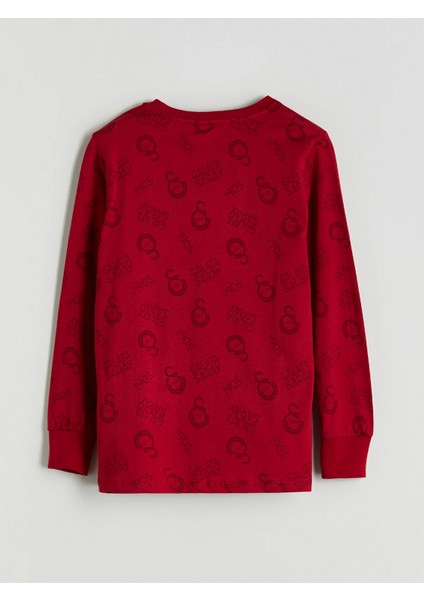 Lcw Kids Kırmızı Bisiklet Yaka Galatasaray Baskılı Erkek Çocuk Pijama Takımı fırsatları