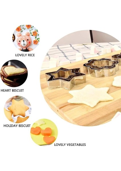 12 Adet Paslanmaz Çelik Kurabiye Kalıbı Kalp,yıldız,çiçek,yuvarlak Kek,bisküvi Kurabiye Kalıbı fırsatları