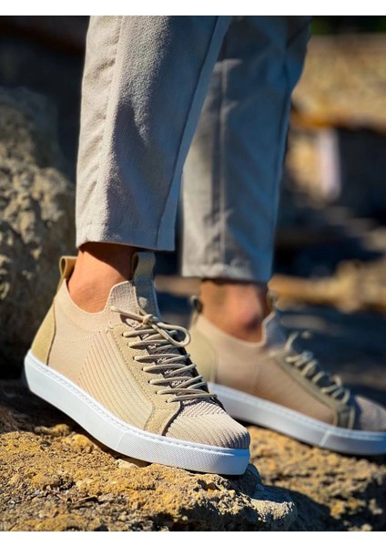 KB-112 Kuback Bej Triko Bağcıklı Günlük Erkek Ayakkabı