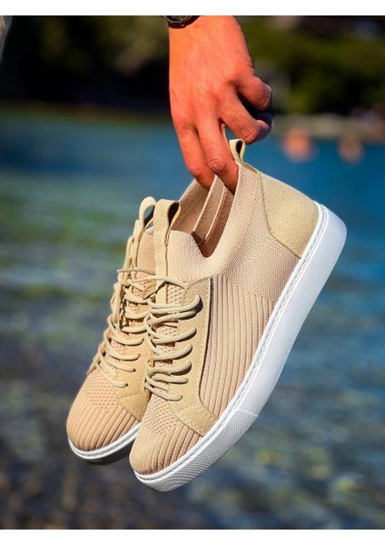 KB-112 Kuback Bej Triko Bağcıklı Günlük Erkek Ayakkabı indirimleri