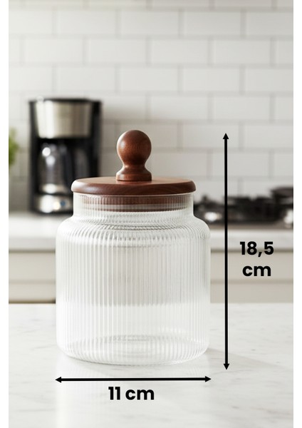 Valden Cam Akasya Vakum Kapaklı Saklama Kabı – Çay Kahve Bakliyat Kavanozu 1200 ml fırsatları