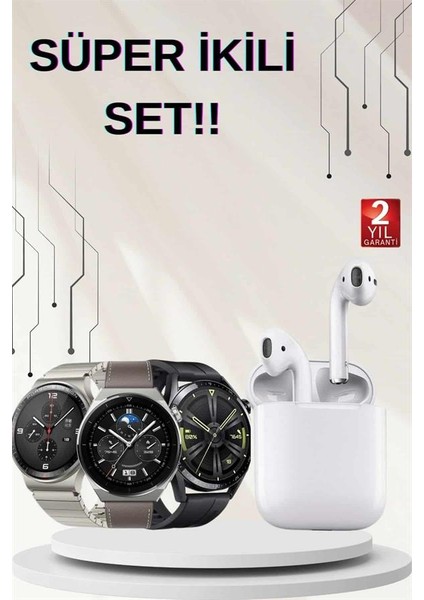 Akıllı Saat ve Kulaklık Seti Dokunmatik Ekran 5.0 Bluetooth Bağlantılı Sesli G - MCT6637-2062 fiyatları