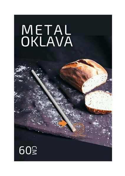 Metal Oklava 60 cm Hamur Açma Oklavası