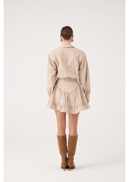 Korse Görünümlü Mini Ashley Elbise Bej indirimleri