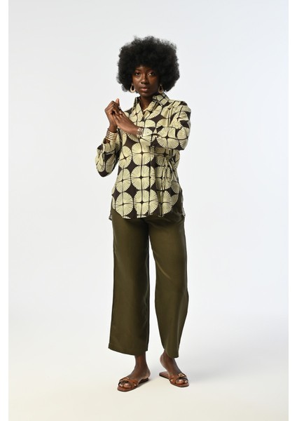 Kadın Önden Bağlama Detaylı Desenli Gömlek modelleri