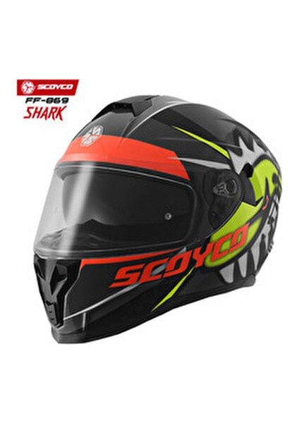 FF-869 Shark Full Face Kask Güneş Vizörlü Polimer Alaşımlı Materyal ile Güvenli Sürüş fiyatları