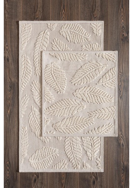 Sakura SK007A Doğal Pamuk 2'li Banyo Paspas Seti 60X90 60X150CM Kaymaz Taban Makinada Yıkanabilir fırsatları