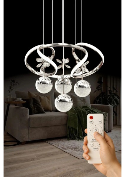 Yakamoz Model Şık Tarz Modern Salon Yemek Yatak Odası Mutfak 3 Renk Ledli Avize