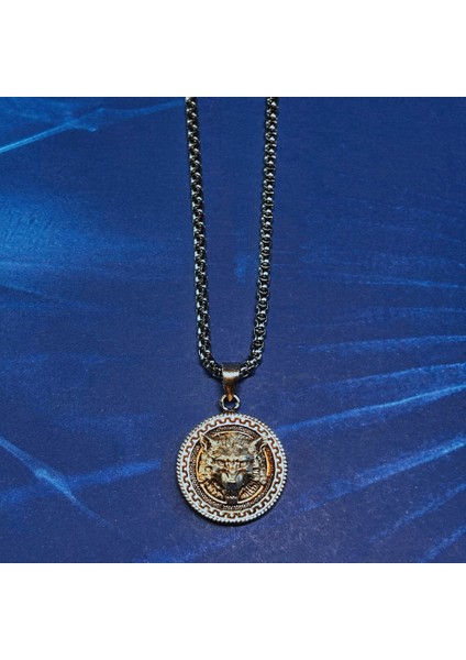 Kurt Figürlü El Işçiliği 925 Ayar Gümüş Erkek Kolye