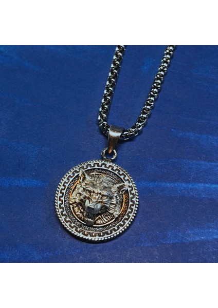 Kurt Figürlü El Işçiliği 925 Ayar Gümüş Erkek Kolye modelleri