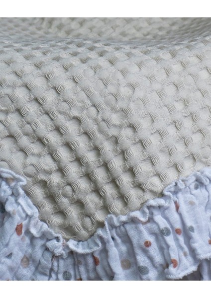Waffle Müslin Fırfır Detaylı Çocuk & Bebek Örtü | Battaniye | Pike |90X100 %100 Pamuk Çok Amaçlı fiyatları