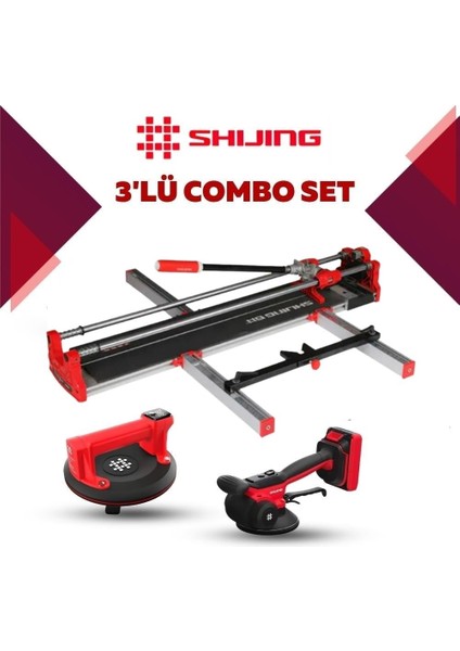 Manuel Kesici Dijital Vantuz ve Fayans Vibratörü 3'lü Pro Set